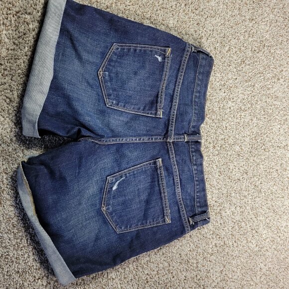 GAP Sexy Boyfriend Denim Shorts Womens 29T Tall Dark Wash Distressed - Picture 6 of 7